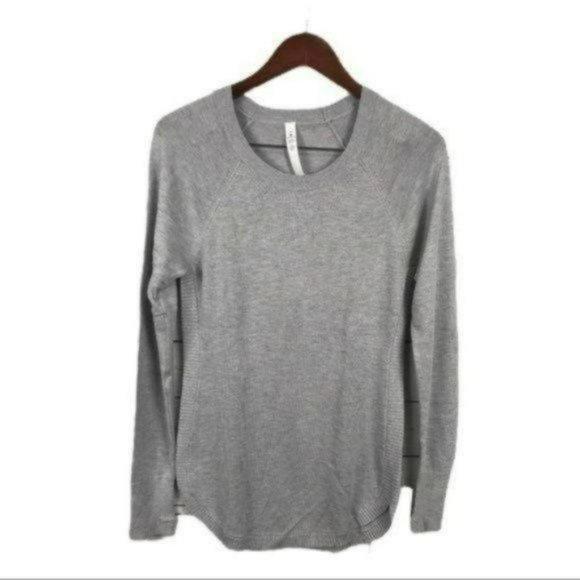 lululemon athletica Sweaters - Lululemon Hello Aloe Sweater Silverscreen Grey Size 4 Brand New